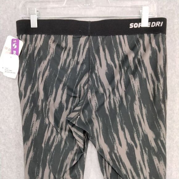 Soffe NWT Leggings Womens Size Large Black Gray Zebra Low Rise Capri Length - Picture 9 of 11